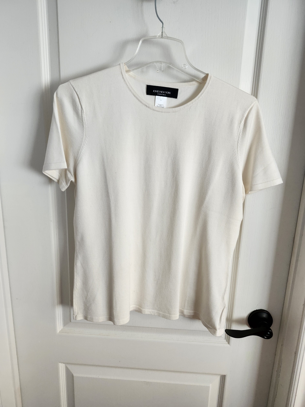Cream Short-Sleeve Crew Neck T-Shirt
